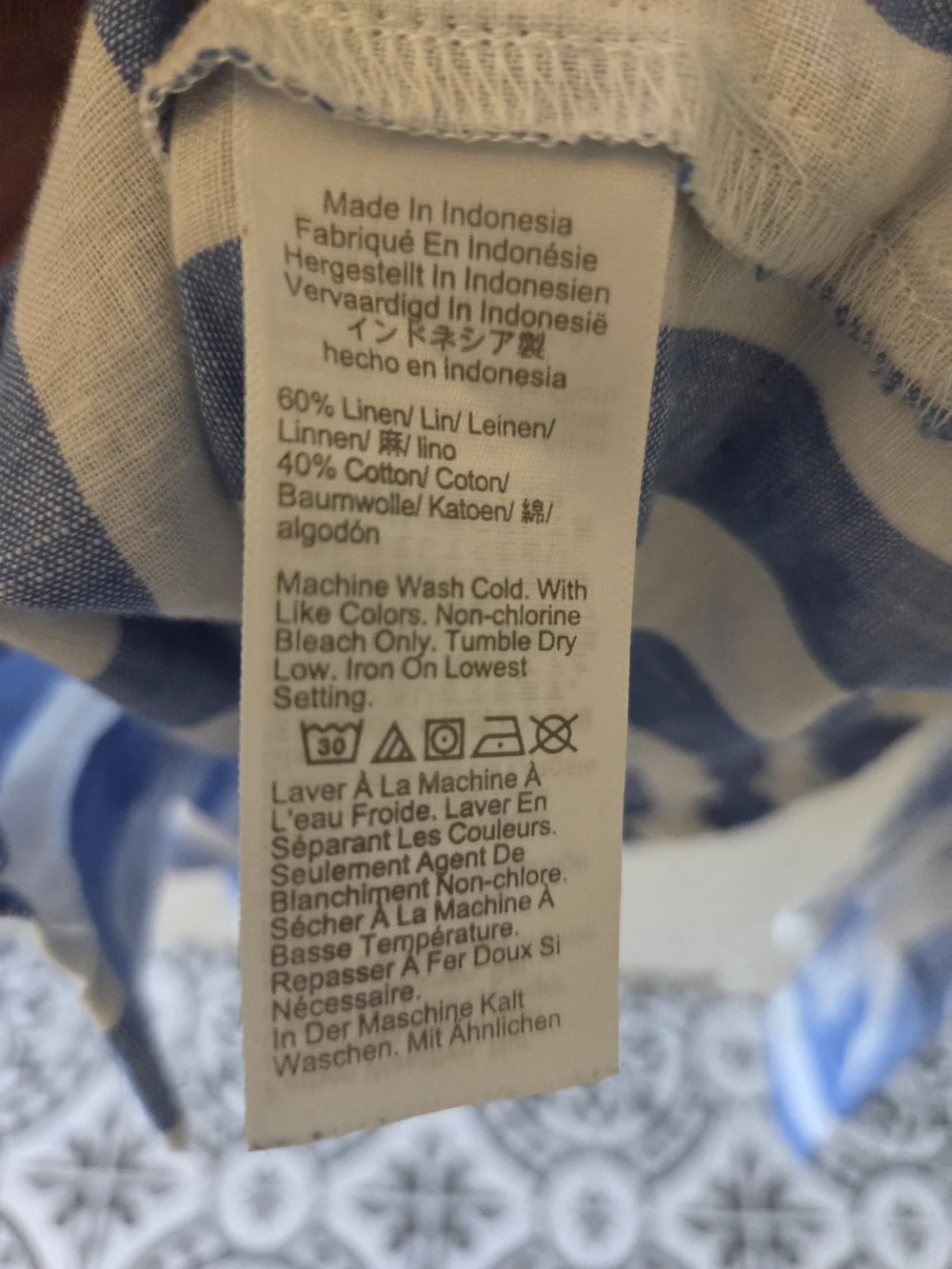 J. Crew Blue and White Striped Button-Down Shirt